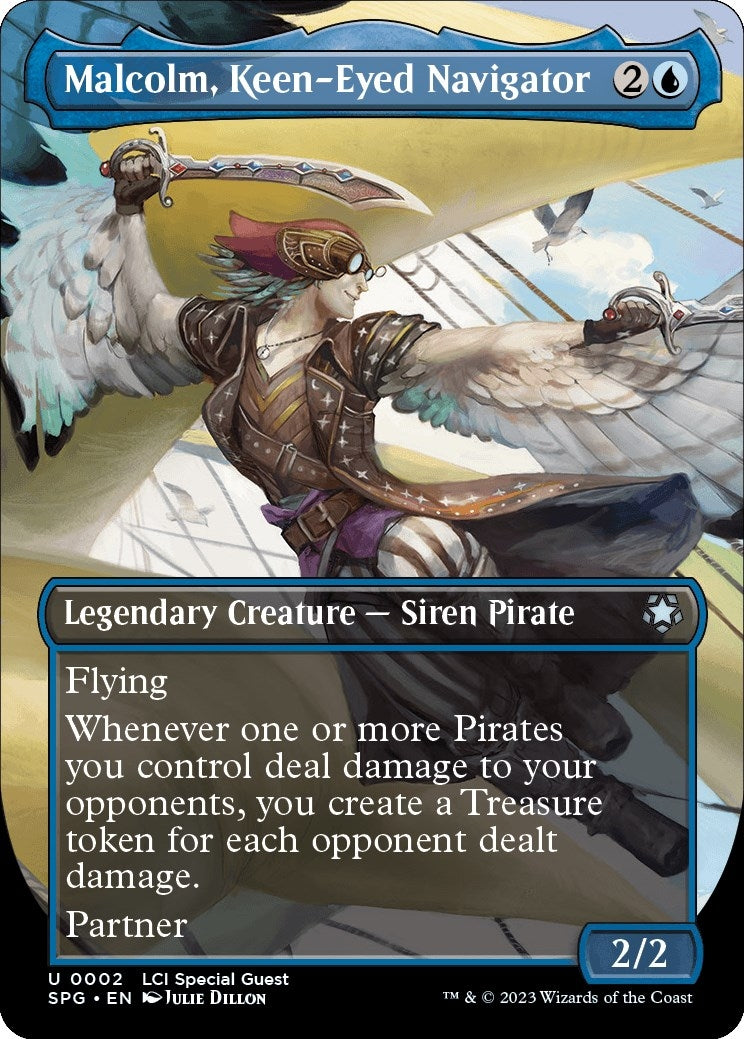 Image for Malcolm, Keen-Eyed Navigator (Borderless) (2) (Special Guests) - Magic: The Gathering