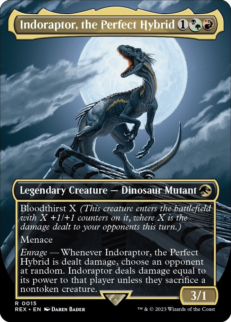 Image for Indoraptor, the Perfect Hybrid (Borderless) (15) (Universes Beyond: Jurassic World Collection) (REX) - Magic: The Gathering