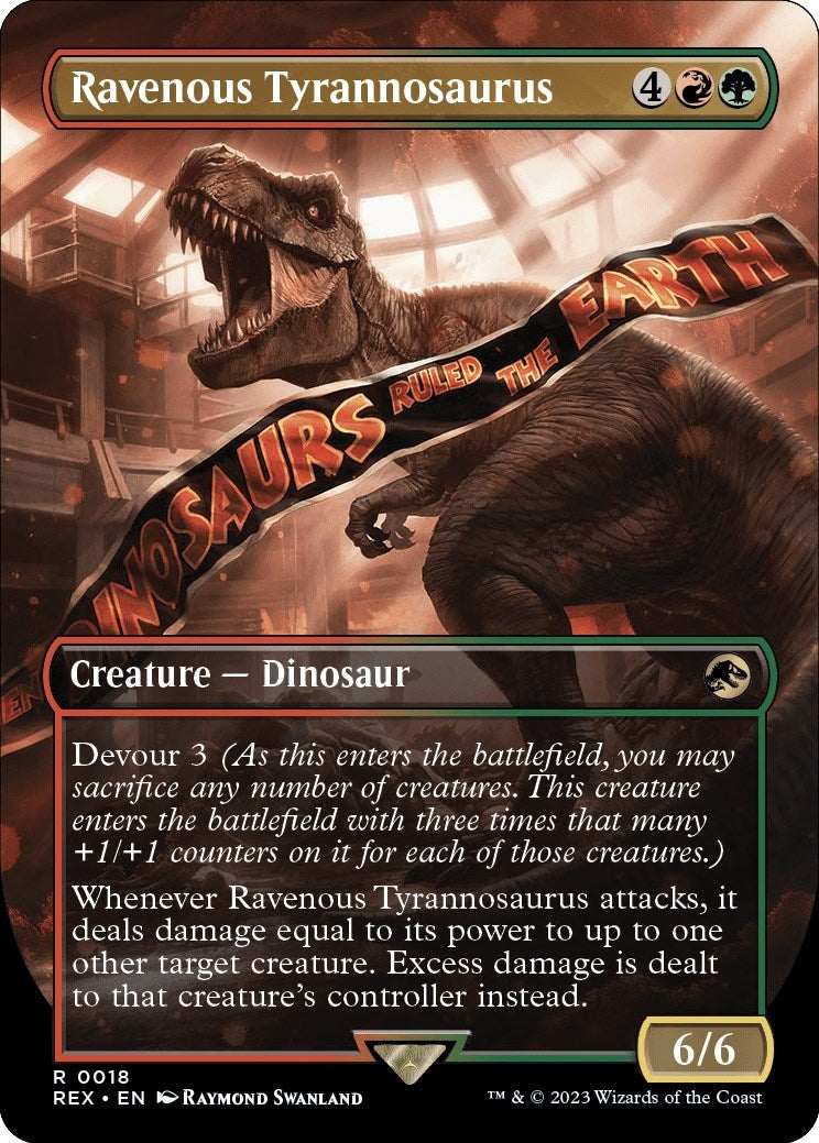 Image for Ravenous Tyrannosaurus (Borderless) (18) (Universes Beyond: Jurassic World Collection) (REX) - Magic: The Gathering