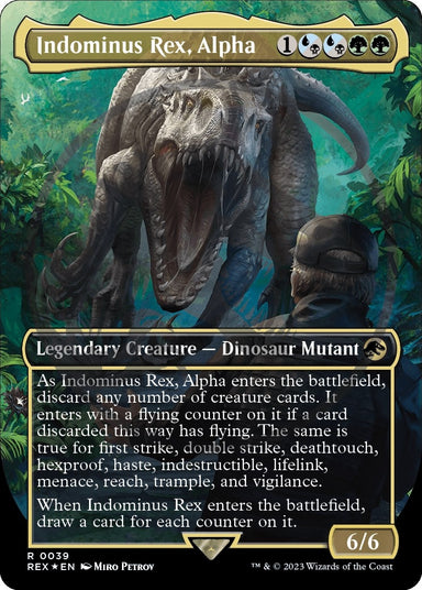 Image for Indominus Rex, Alpha (Borderless) (Emblem) (39) (Universes Beyond: Jurassic World Collection) (REX) - Magic: The Gathering