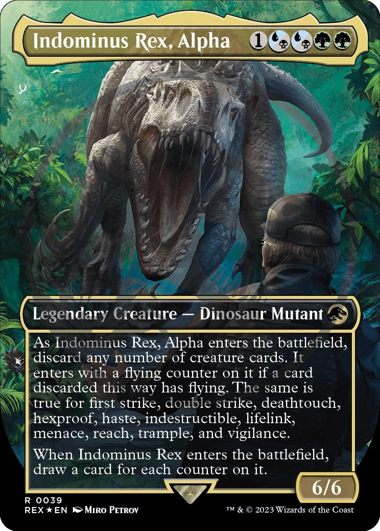 Image for Indominus Rex, Alpha (Borderless) (Emblem) (39) (Universes Beyond: Jurassic World Collection) (REX) - Magic: The Gathering