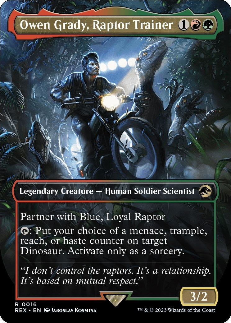 Image for Owen Grady, Raptor Trainer (Borderless) (16) (Universes Beyond: Jurassic World Collection) (REX) - Magic: The Gathering