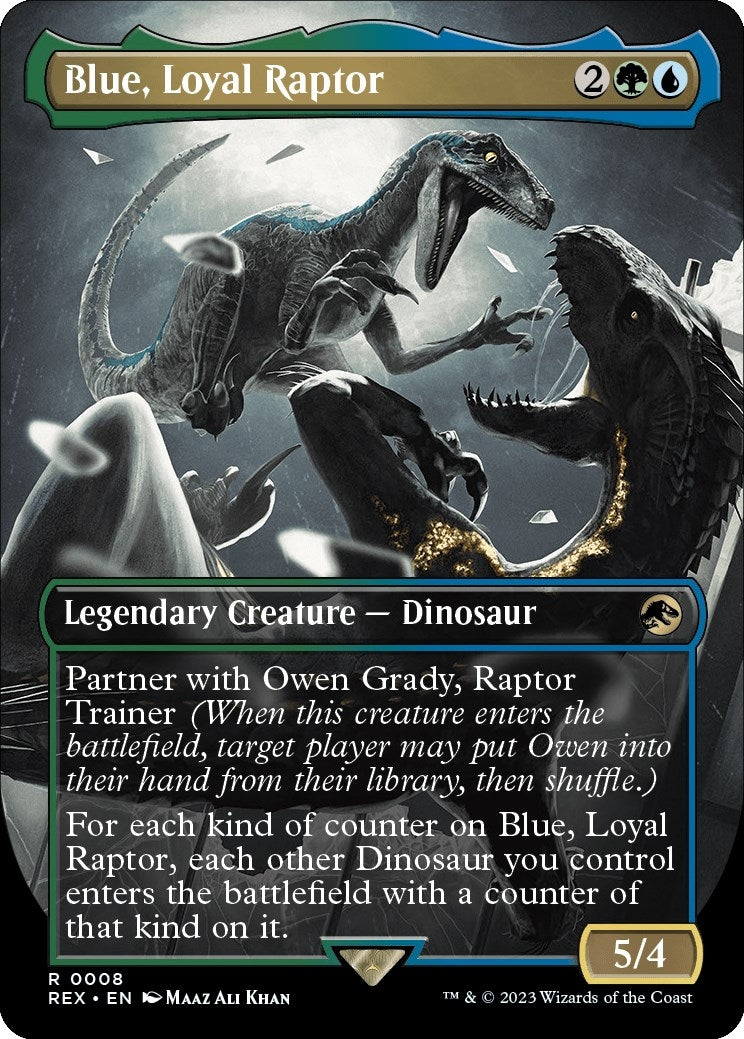 Image for Blue, Loyal Raptor (Borderless) (8) (Universes Beyond: Jurassic World Collection) (REX) - Magic: The Gathering