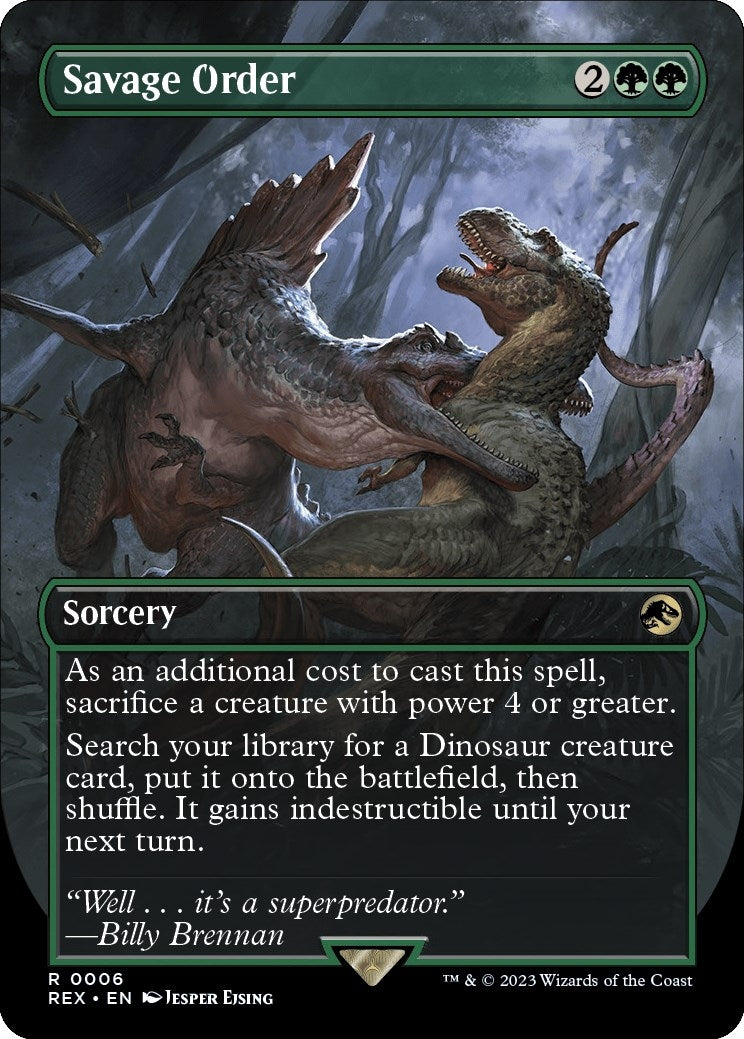 Image for Savage Order (Borderless) (6) (Universes Beyond: Jurassic World Collection) (REX) - Magic: The Gathering