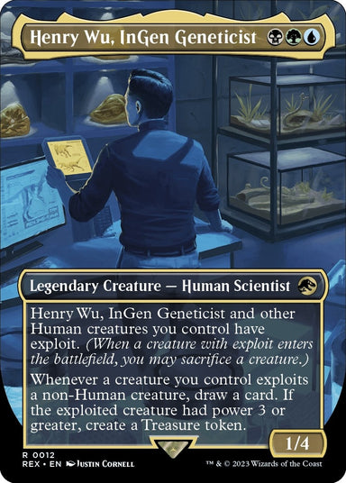 Image for Henry Wu, InGen Geneticist (Borderless) (12) (Universes Beyond: Jurassic World Collection) (REX) - Magic: The Gathering
