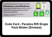 Image for Code Card - Paradox Rift Single Pack Blister [Sinistea] (SV04: Paradox Rift) (PAR) - Pokemon