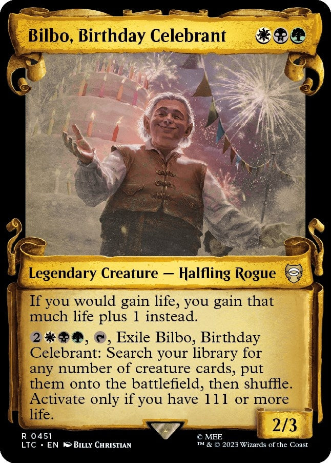 Image for Bilbo, Birthday Celebrant (Showcase Scrolls) (451) - Magic: The Gathering