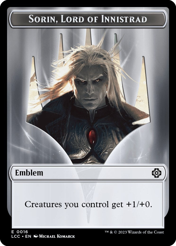 Image for Emblem - Sorin, Lord of Innistrad // Vampire (0004) Double-Sided Token (16 // 4) - Magic: The Gathering