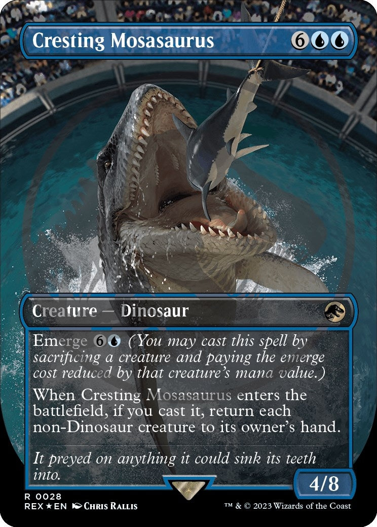 Image for Cresting Mosasaurus (Borderless) (Emblem) (28) (Universes Beyond: Jurassic World Collection) (REX) - Magic: The Gathering