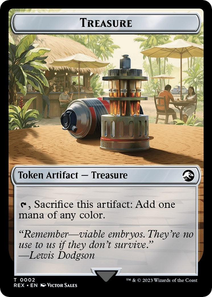 Image for Treasure (0002) // Angel Double-Sided Token (2 // 2) (Universes Beyond: Jurassic World Collection) (REX) - Magic: The Gathering
