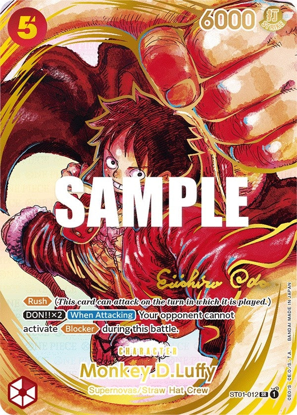 Image for Monkey.D.Luffy (012) (Alternate Art) (Gold-Stamped Signature) (ST01-012) (Awakening of the New Era) (OP05) - One Piece Card Game