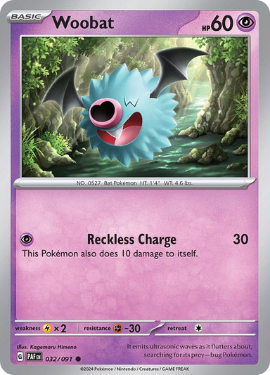 Image for Woobat (032/091) (SV: Paldean Fates) - Pokemon