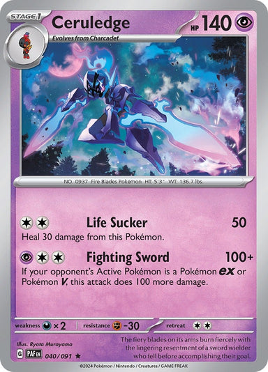 Image for Ceruledge (040/091) (SV: Paldean Fates) - Pokemon