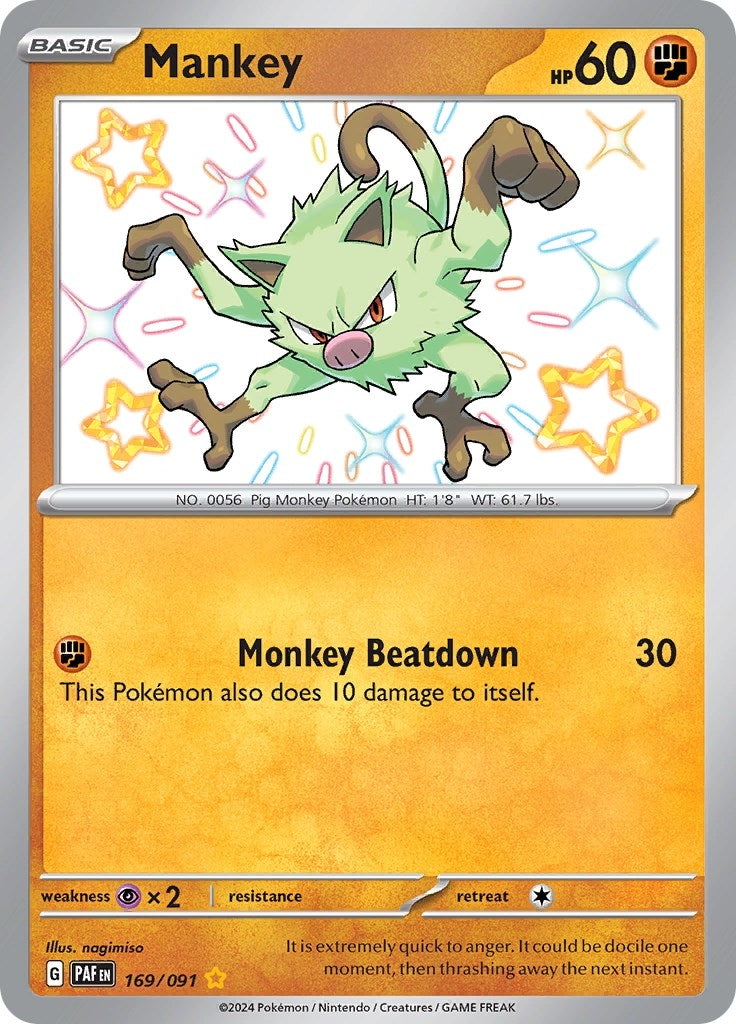 Image for Mankey (169/091) (PAF) - Pokemon