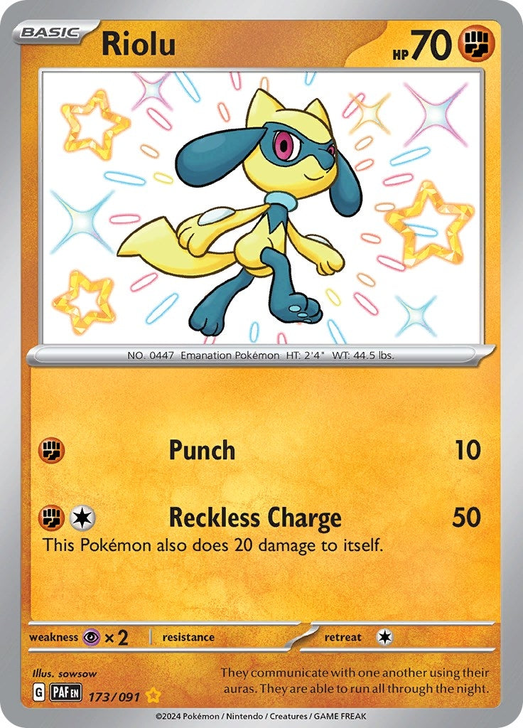 Image for Riolu (173/091) (PAF) - Pokemon
