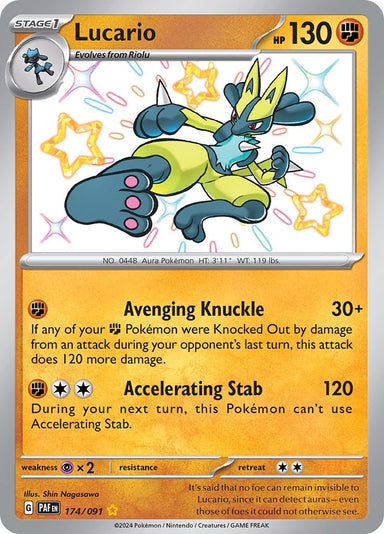 Image for Lucario (174/091) (PAF) - Pokemon