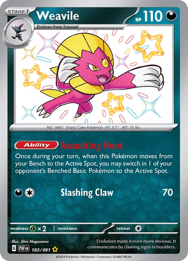 Image for Weavile (183/091) (PAF) - Pokemon