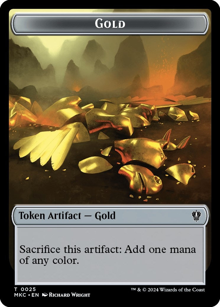 Image for Gold // Lightning Rager Double-Sided Token (25 // 13) (MKC) - Magic: The Gathering
