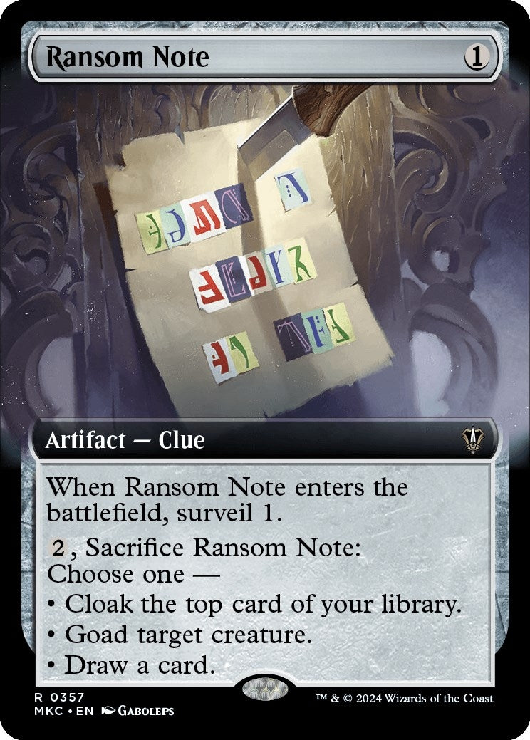 Image for Ransom Note (0357) (Extended Art) (357) (MKC) - Magic: The Gathering