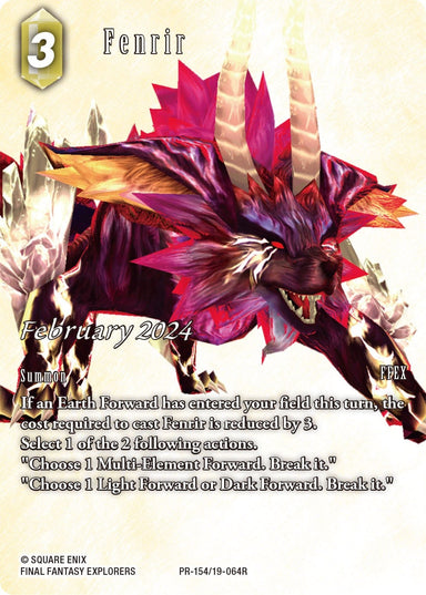 Image for Fenrir (February 2024) (PR-154/19-064R) (FF: Promo Cards) (PR) - Final Fantasy TCG