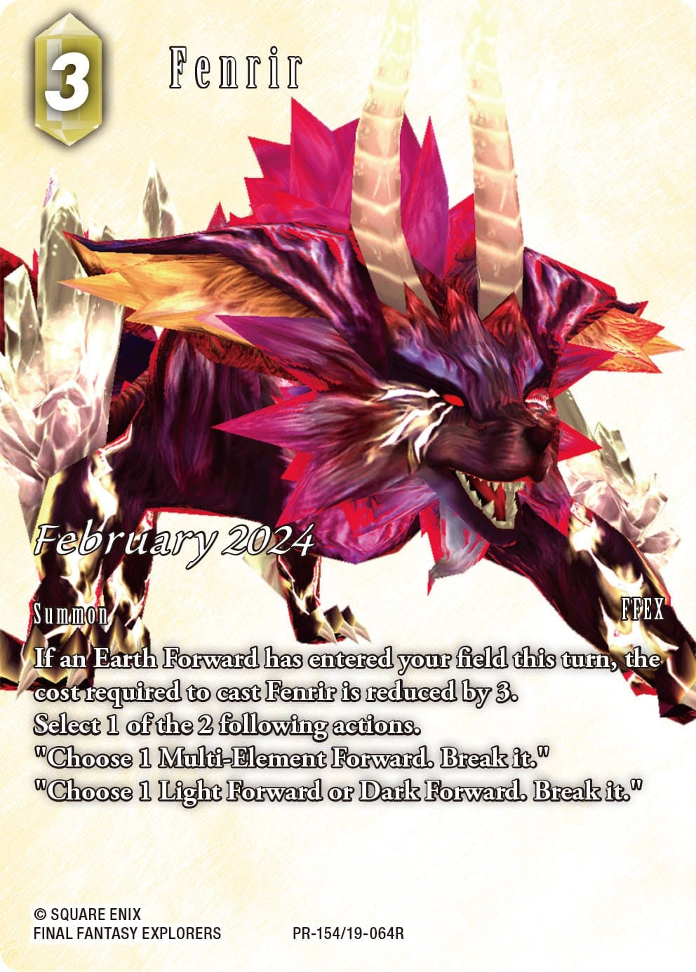 Image for Fenrir (February 2024) (PR-154/19-064R) (FF: Promo Cards) (PR) - Final Fantasy TCG