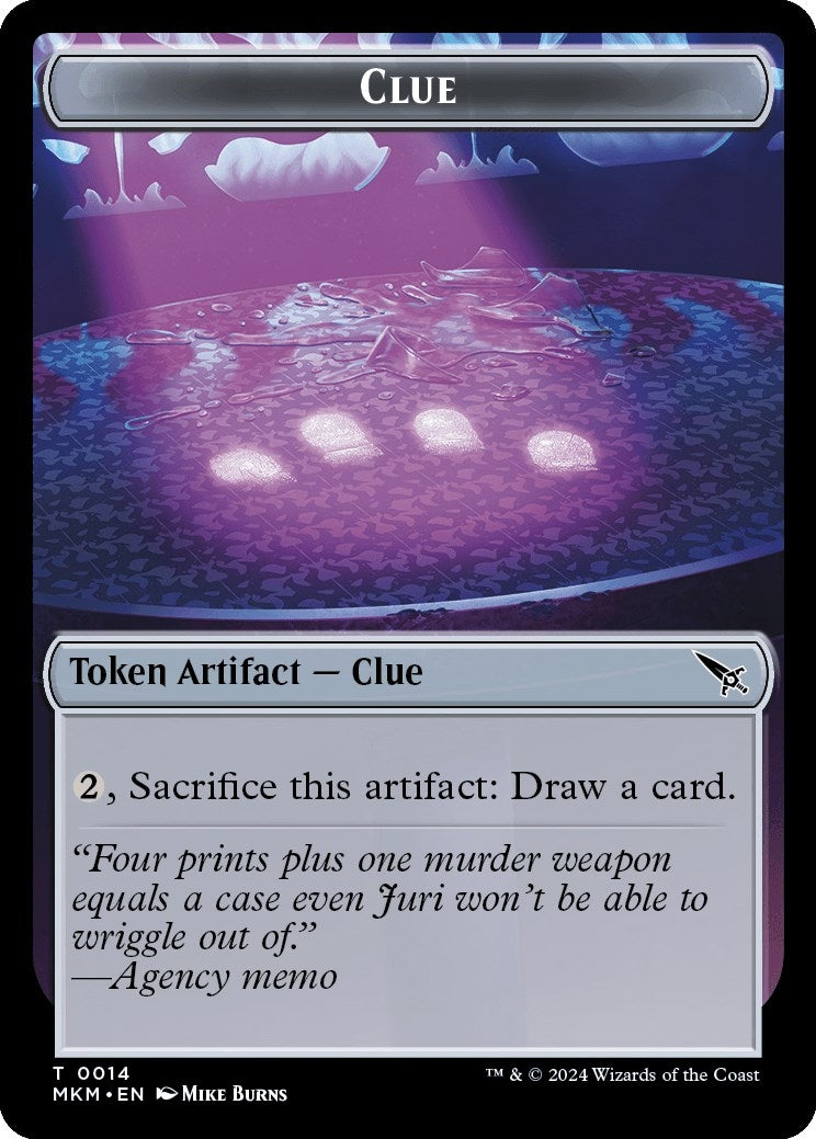 Image for Clue (0014) // A 0041 Double-Sided Token (14 // 41) (MKM) - Magic: The Gathering