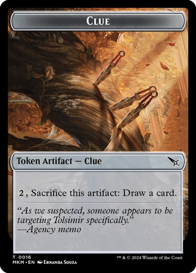Image for Clue (0016) // A 0043 Double-Sided Token (16 // 43) (MKM) - Magic: The Gathering