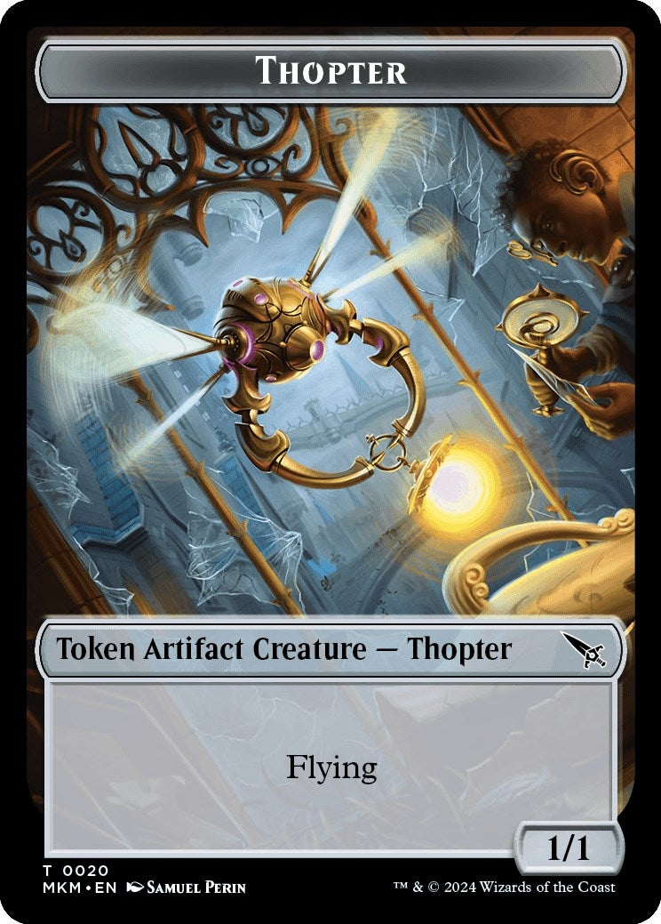 Image for Thopter (0020) // Clue (0017) Double-Sided Token (20 // 17) (MKM) - Magic: The Gathering