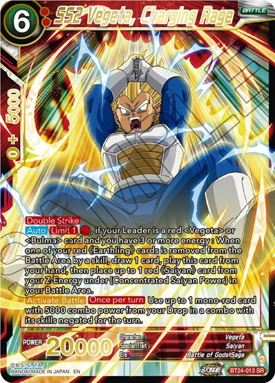 SS2 Vegeta, Charging Rage - BT24-013 SR