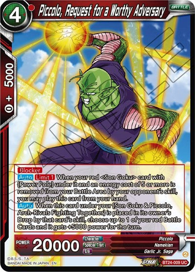 Piccolo, Request for a Worthy Adversary - BT24-009