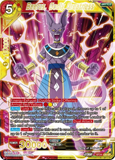 Beerus, Godly Greatness - BT24-128 SR