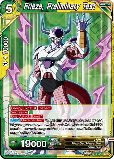 Frieza, Preliminary Test - BT24-137