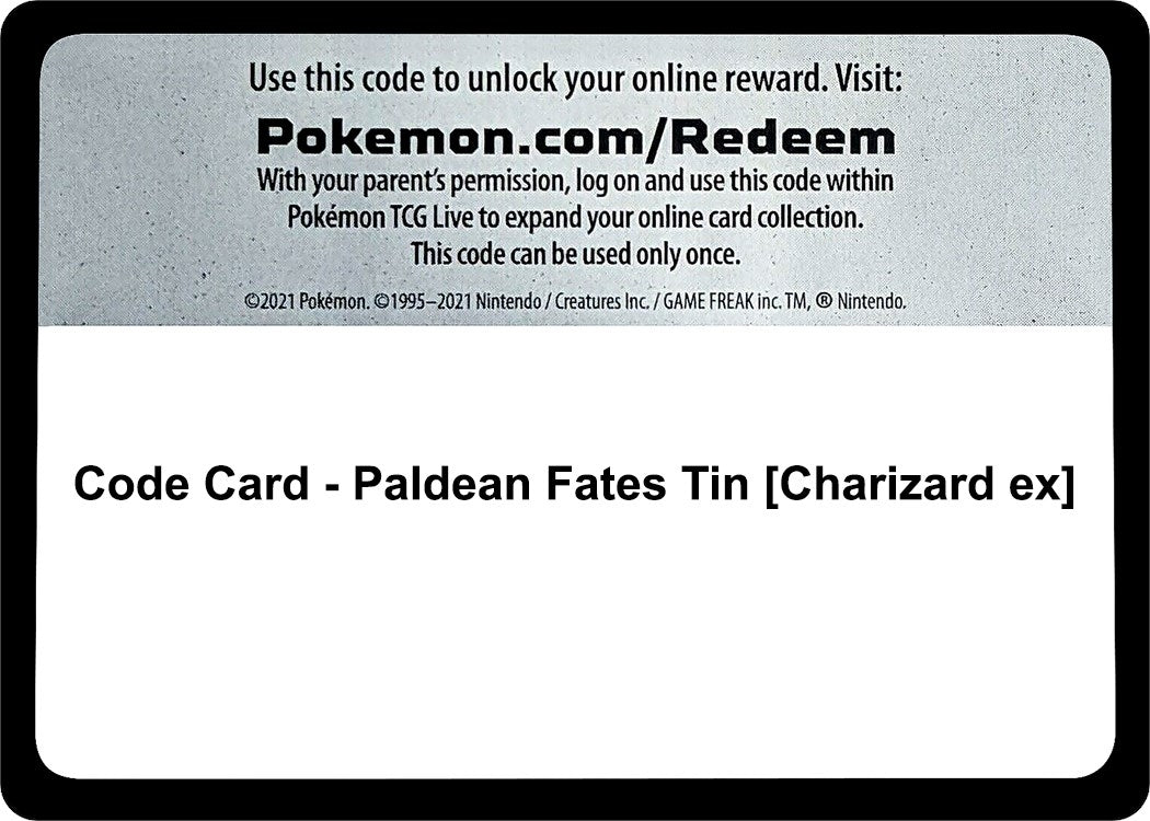 Image for Code Card - Paldean Fates Tin [Charizard ex] (SV: Paldean Fates) (PAF) - Pokemon