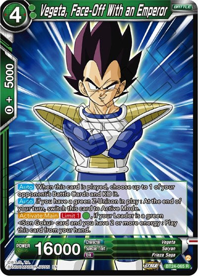 Vegeta, Face-Off With an Emperor - BT24-065