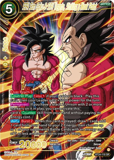 SS4 Son Goku & SS4 Vegeta, Striking a Weak Point - BT24-118 SR