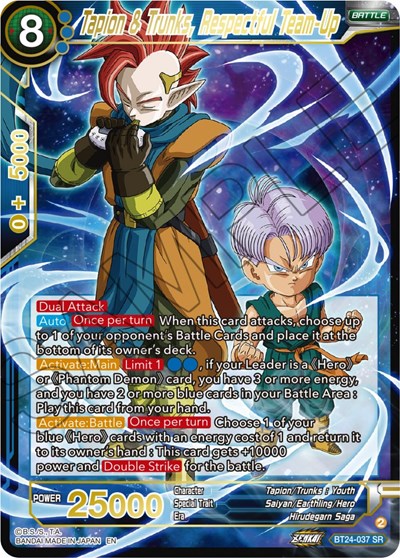 Tapion & Trunks, Respectful Team-Up - BT24-037 SR