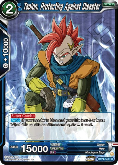 Tapion, Protecting Against Disaster - BT24-040