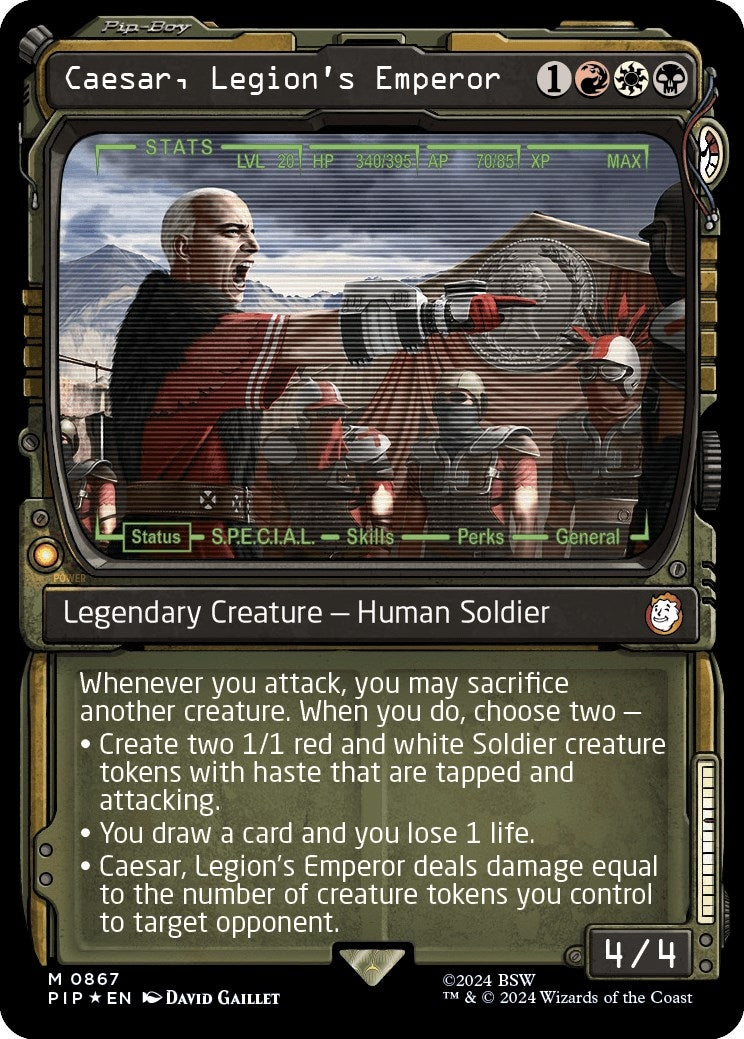 Image for Caesar, Legion's Emperor (Showcase) (Surge Foil) (867) (Universes Beyond: Fallout) (PIP) - Magic: The Gathering