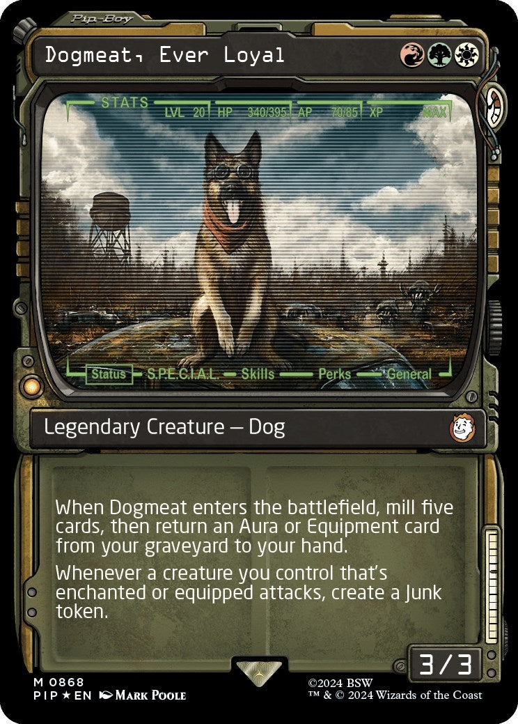 Image for Dogmeat, Ever Loyal (Showcase) (Surge Foil) (868) (Universes Beyond: Fallout) (PIP) - Magic: The Gathering