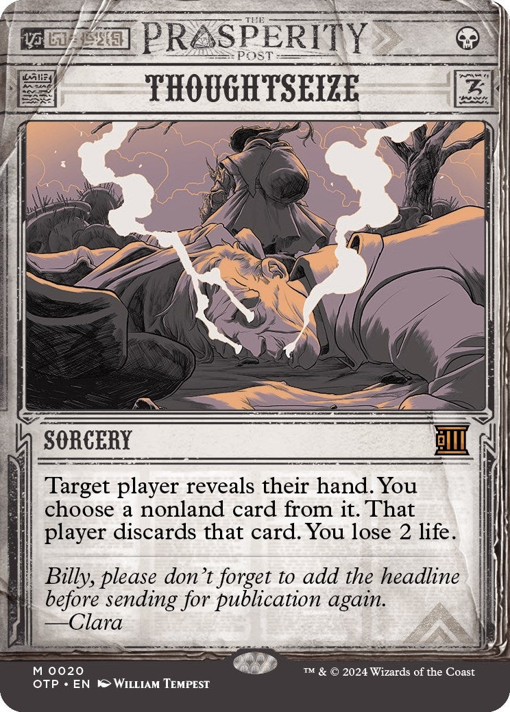Image for Thoughtseize (20) (Outlaws of Thunder Junction: Breaking News) - Magic: The Gathering