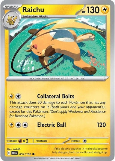 Image for Raichu (052/162) (SV05: Temporal Forces) (TEF) - Pokemon