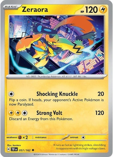 Image for Zeraora (057/162) (SV05: Temporal Forces) (TEF) - Pokemon