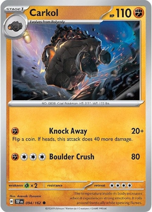 Image for Carkol (094/162) (SV05: Temporal Forces) (TEF) - Pokemon