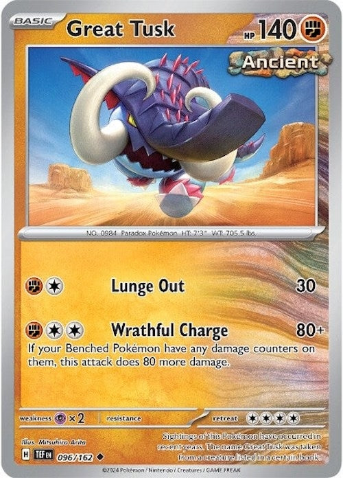 Image for Great Tusk (096/162) (SV05: Temporal Forces) (TEF) - Pokemon