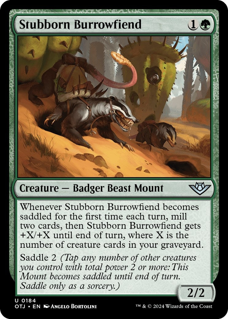 Image for Stubborn Burrowfiend (184) (Outlaws of Thunder Junction) (OTJ) - Magic: The Gathering