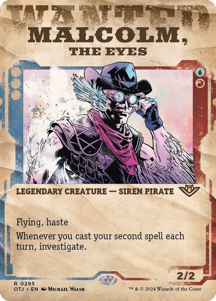 Image for Malcolm, the Eyes (Showcase) (295) (Outlaws of Thunder Junction) (OTJ) - Magic: The Gathering