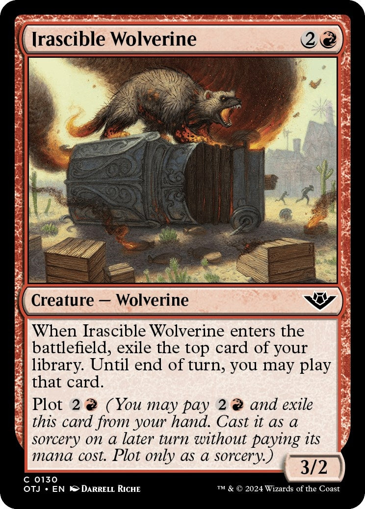 Image for Irascible Wolverine (130) (Outlaws of Thunder Junction) (OTJ) - Magic: The Gathering