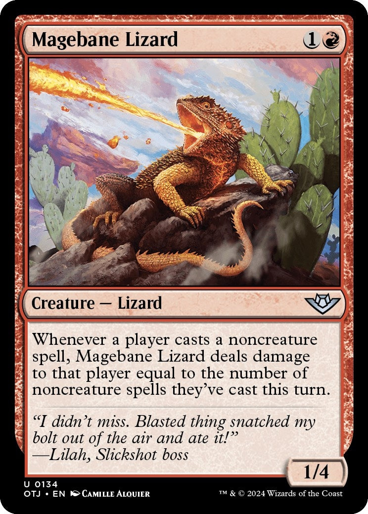 Image for Magebane Lizard (134) (Outlaws of Thunder Junction) (OTJ) - Magic: The Gathering
