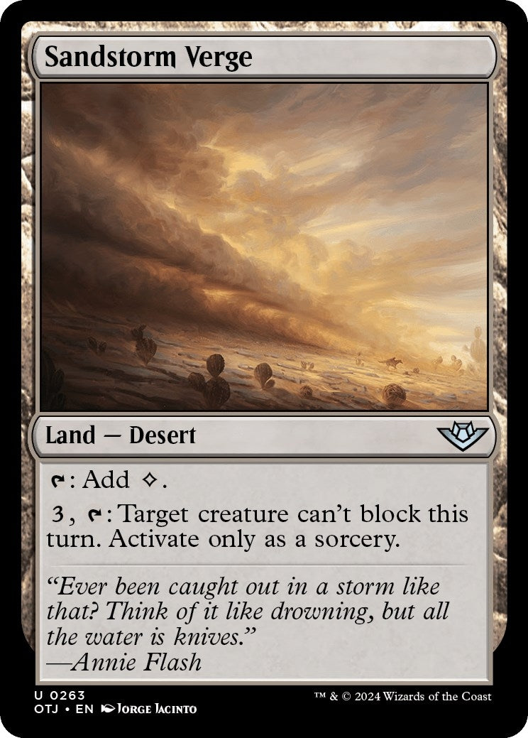 Image for Sandstorm Verge (263) (Outlaws of Thunder Junction) (OTJ) - Magic: The Gathering