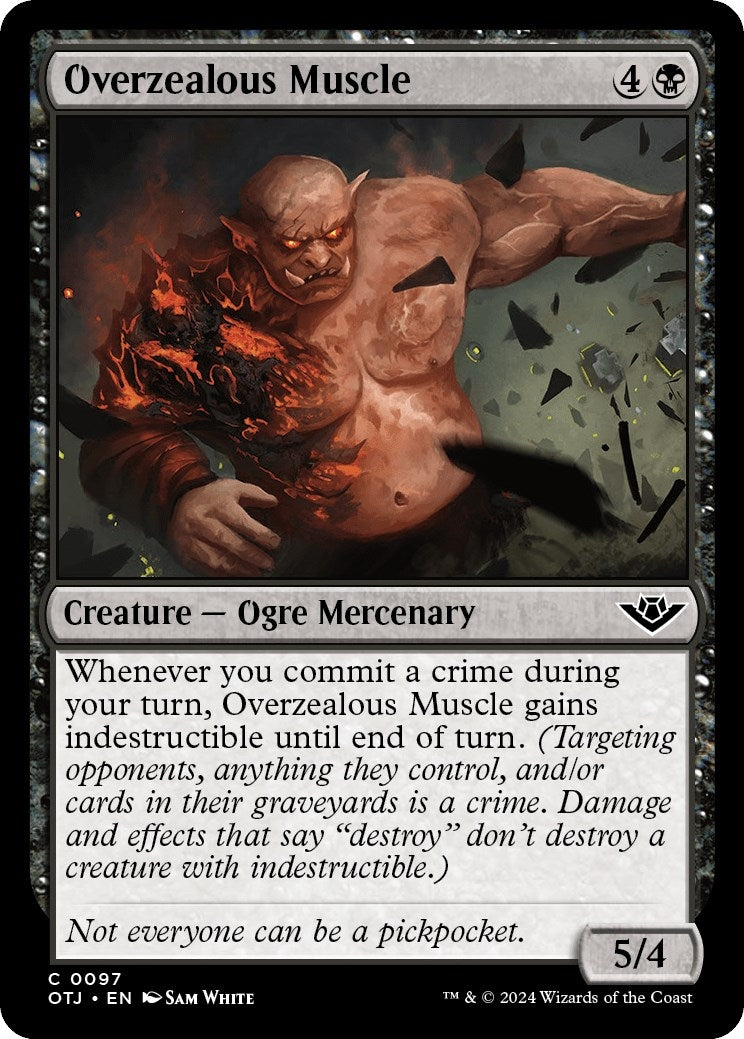 Image for Overzealous Muscle (97) (Outlaws of Thunder Junction) (OTJ) - Magic: The Gathering